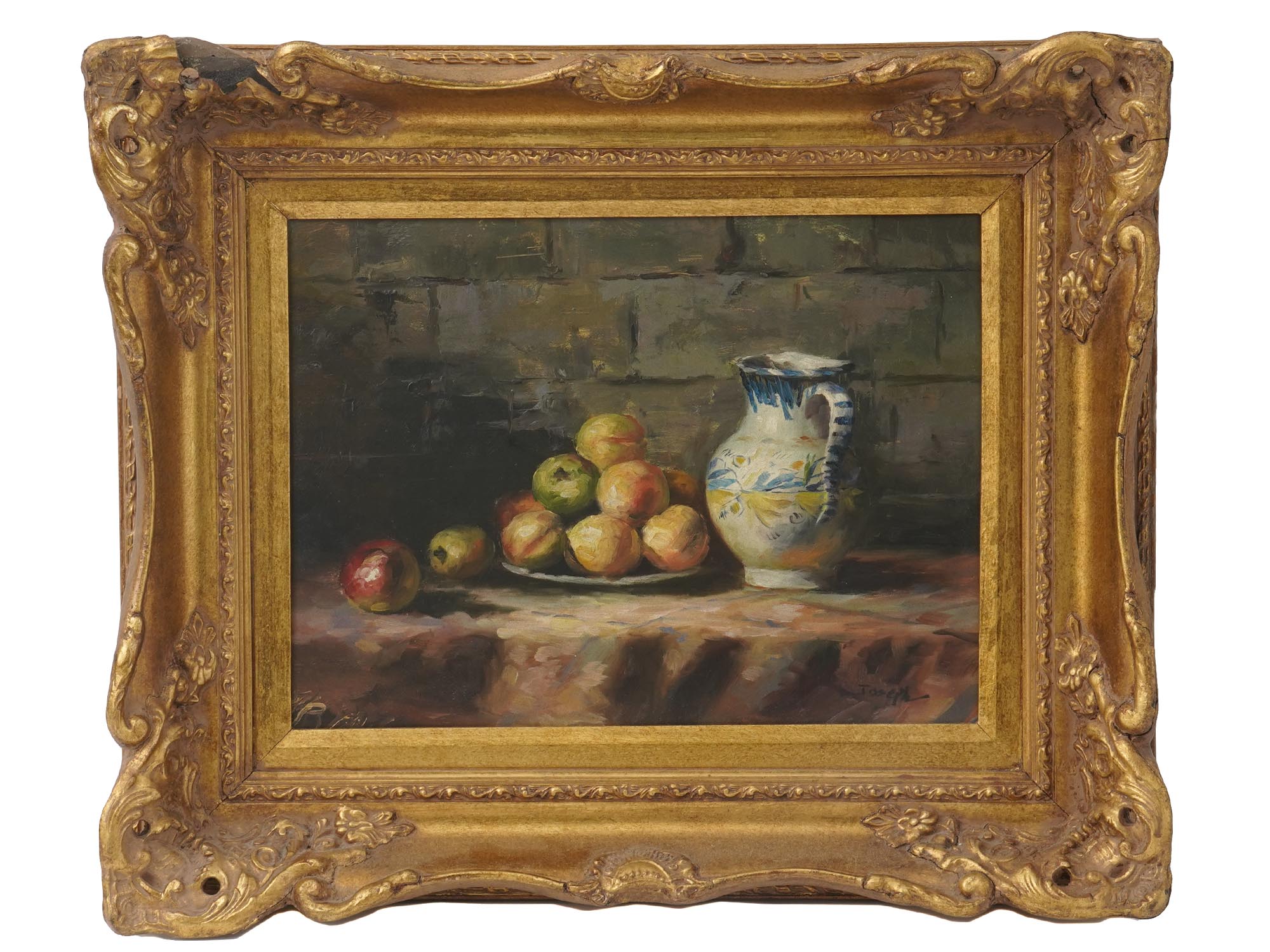 OIL PAINTING STILL LIFE WITH FRUIT SIGNED JOSEPH PIC-0